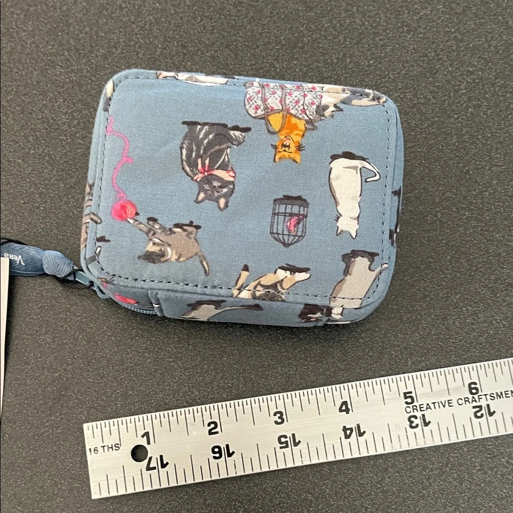 Vera Bradley Light Blue Cat’s Meow Print Mini Zip Pouch - Picture 4 of 6
